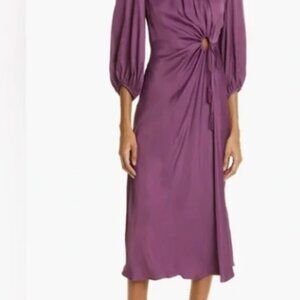 FARM Rio Front Circle Cut Out Midi Dress Lavender Light Purple, Small